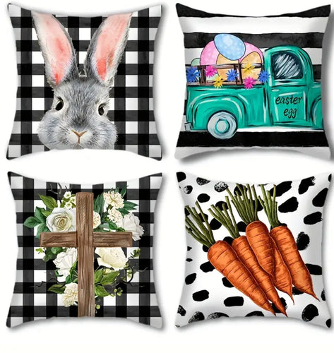 Black Accent Easter Pillow Cases