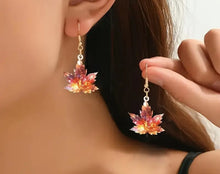 Load image into Gallery viewer, Acrylic Halloween Leaf Earrings