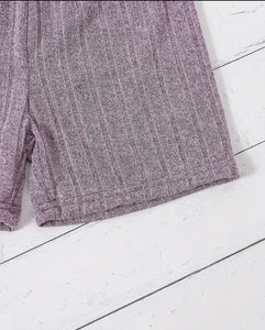 Ruffled Ribbed Short Outfit