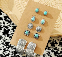 Load image into Gallery viewer, Turquoise earrings sets