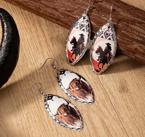 Western leaf earrings