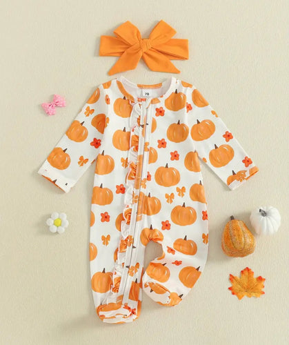 Pumpkin Ruffle Butt Sleeper
