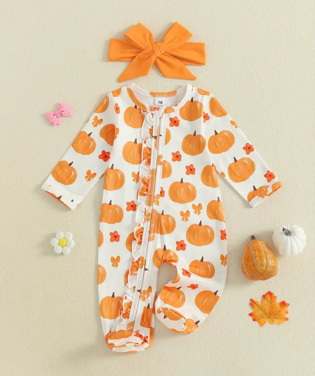 Pumpkin Ruffle Butt Sleeper