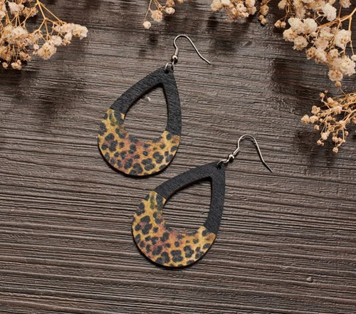 Faded cutout Leopard earrings