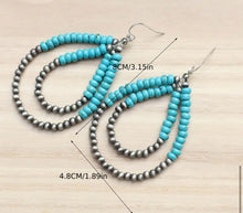 Load image into Gallery viewer, Double Navajo pearl teardrop earrings