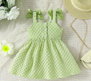 Bow Cami Waffle Dress