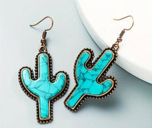 Load image into Gallery viewer, Copper Cactus Earrings