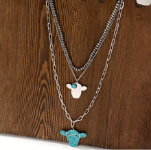 Load image into Gallery viewer, Western Cow layered necklaces