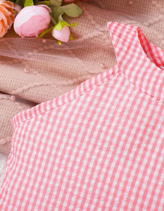 Checkered Flower Short Set
