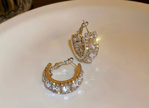 Square Rhinestone Hoops