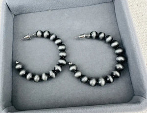 Navajo Pearl Hoop Earrings