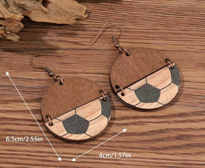 Wooden split Sports earrings