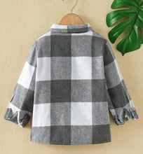 Load image into Gallery viewer, Grey Button up Plaid shirt