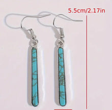 Load image into Gallery viewer, Vintage Turquoise Dangle Earrings