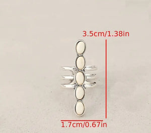 Bohemian stone line ring