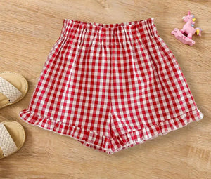 Red Checkered Shorts