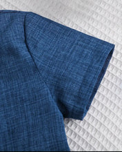 Load image into Gallery viewer, 3 pc. Boys Blue Checkered Short Outfits