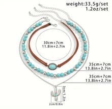 Load image into Gallery viewer, 3 Pc Cactus/Turquoise Necklace Set