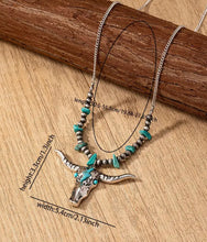 Load image into Gallery viewer, Western Faux Steer Head Necklace