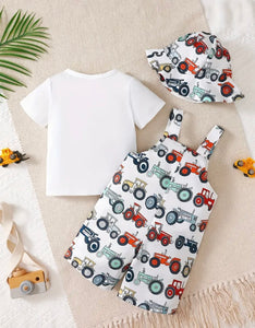3 pc. Boys Tractor Overalls