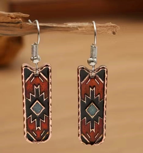 Aztec drop earrings