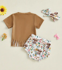Floral Cow Bummie Outfit