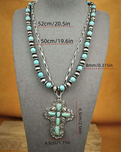 Layered Cross Navajo Pearl Necklaces