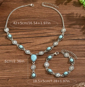 Turquoise Concha Necklace/Bracelet Set