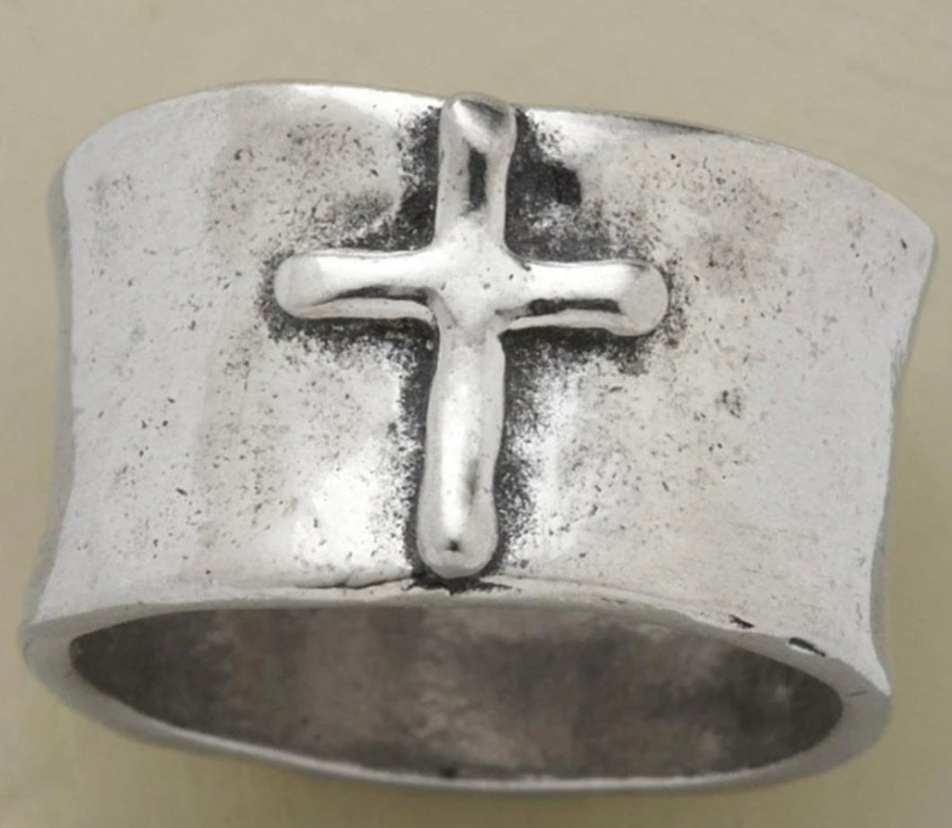 Vintage cross band ring