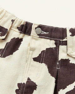 Cow Design Denim Skirt