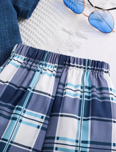 Load image into Gallery viewer, 3 pc. Boys Blue Checkered Short Outfits