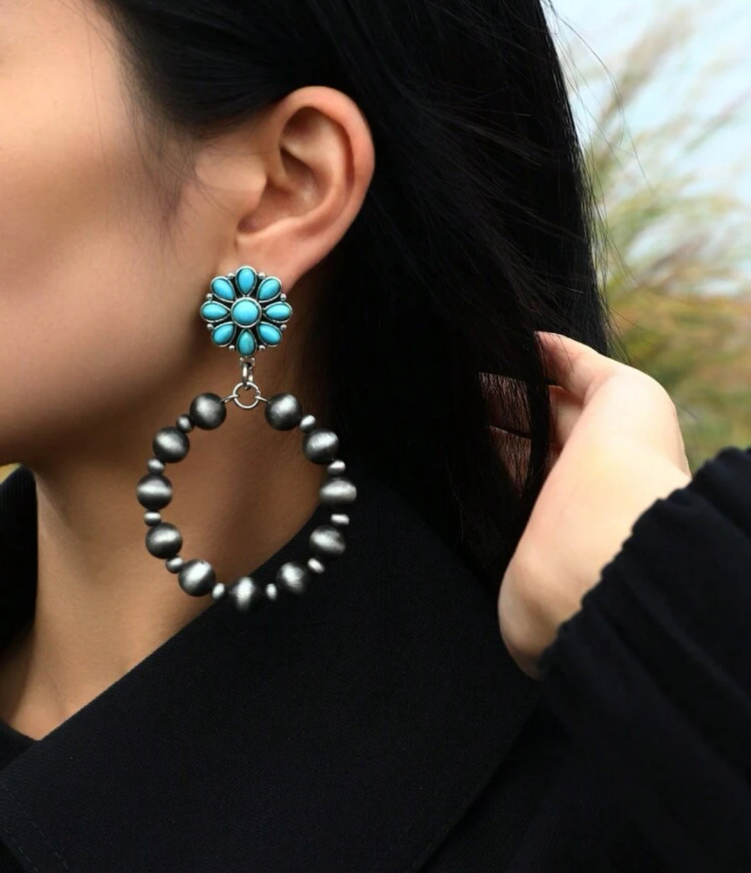 Cluster Navajo pearl earrings