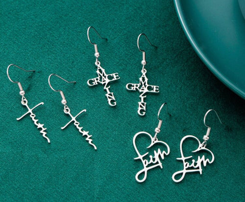 Christian dangle earrings