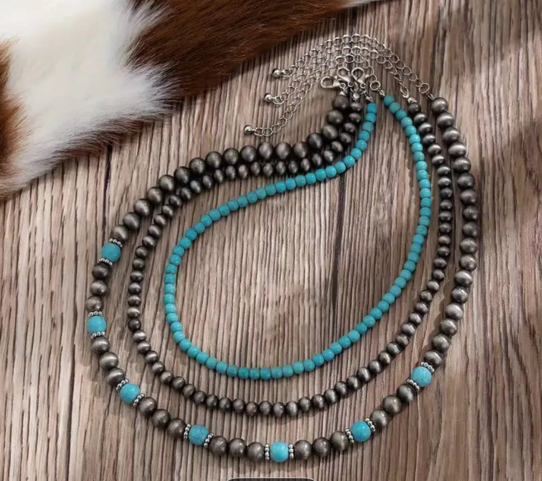 3 Pc. Navajo Pearl/Turquoise Necklaces