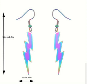 Gradient Lightening bolt earrings