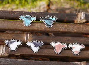 Cow Head Post Earrings