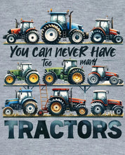 Load image into Gallery viewer, Too Many Tractors Onesie