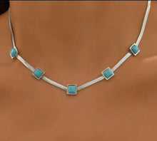 Load image into Gallery viewer, Square turquoise Necklace