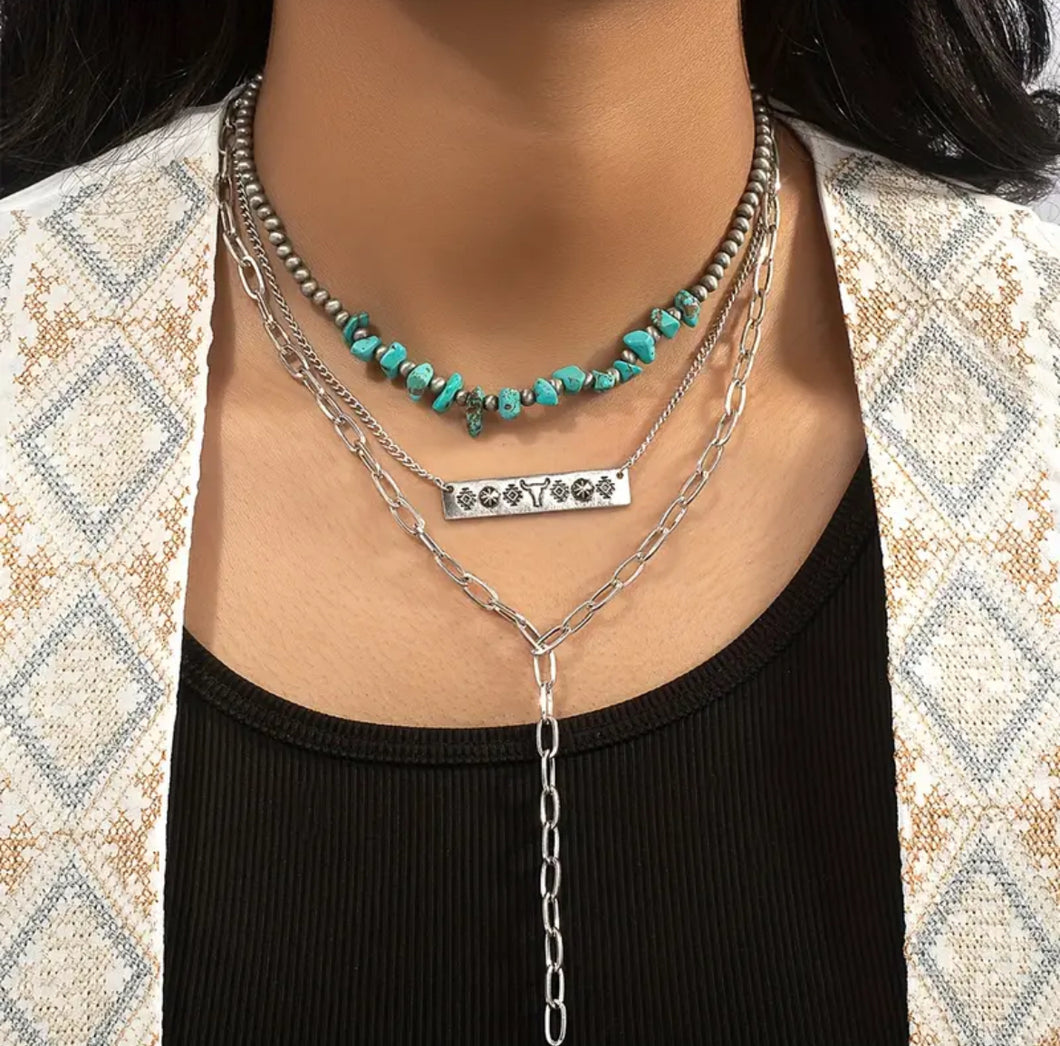 Layered Bar Charm necklaces