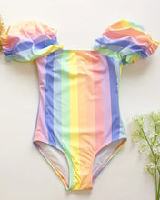 Load image into Gallery viewer, Pastel Rainbow One Piece Swimsuit