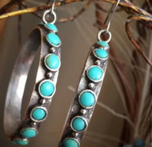 Load image into Gallery viewer, Turquoise Hoops