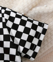 Load image into Gallery viewer, Knitted Hem Checkered Outfit