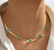 Load image into Gallery viewer, Square turquoise Necklace