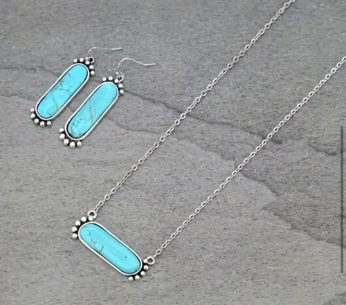 Rounded Bar necklace and earring set