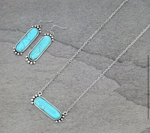 Rounded Bar necklace and earring set