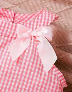 Checkered Flower Short Set
