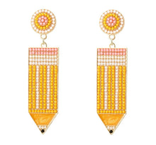 Load image into Gallery viewer, Beaded Pencil earrings