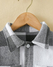 Load image into Gallery viewer, Grey Button up Plaid shirt