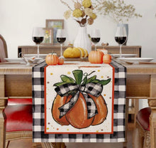 Load image into Gallery viewer, Checkered Pumpkin Table Runner