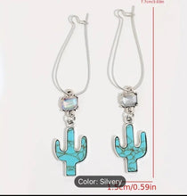 Load image into Gallery viewer, Silver Turquoise dangle earrings